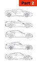 Vector set of car models. Royalty Free Stock Photo